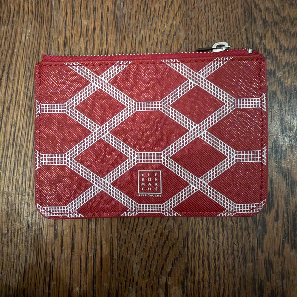 NWOT Red Geometric Card Holder